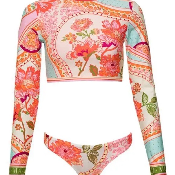 Maaji Spectacle Floral Groove Long Sleeve Crop Swim Top NWT size XL - Picture 1 of 7